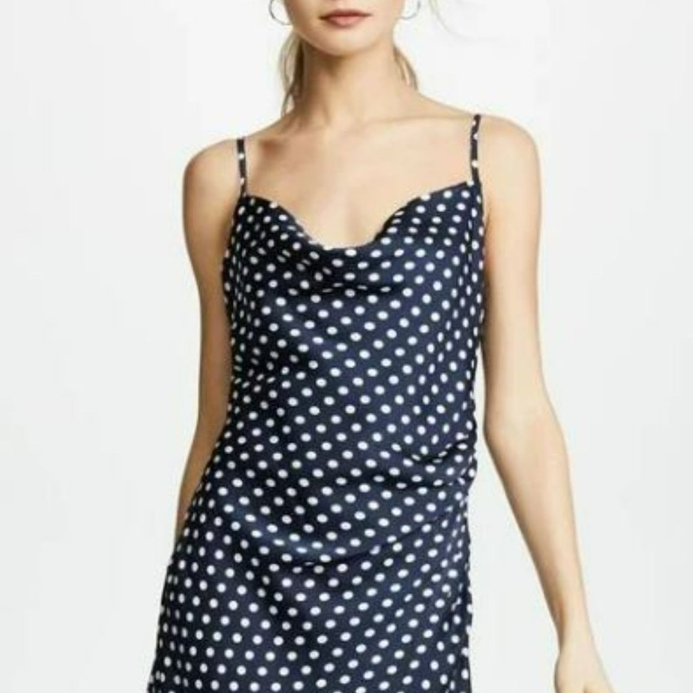 Re:named Slip Dress Size Medium (Navy with white polka dots)
